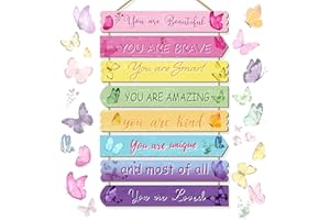 WAKOSAN Butterfly Room Decorations For Girls, Kids Room Decor, Inspirational Wall Decor, Little Kids Bedroom Decor,Bedroom Deco For Teen Girls,Nursery Wall Deco (Butterfly)