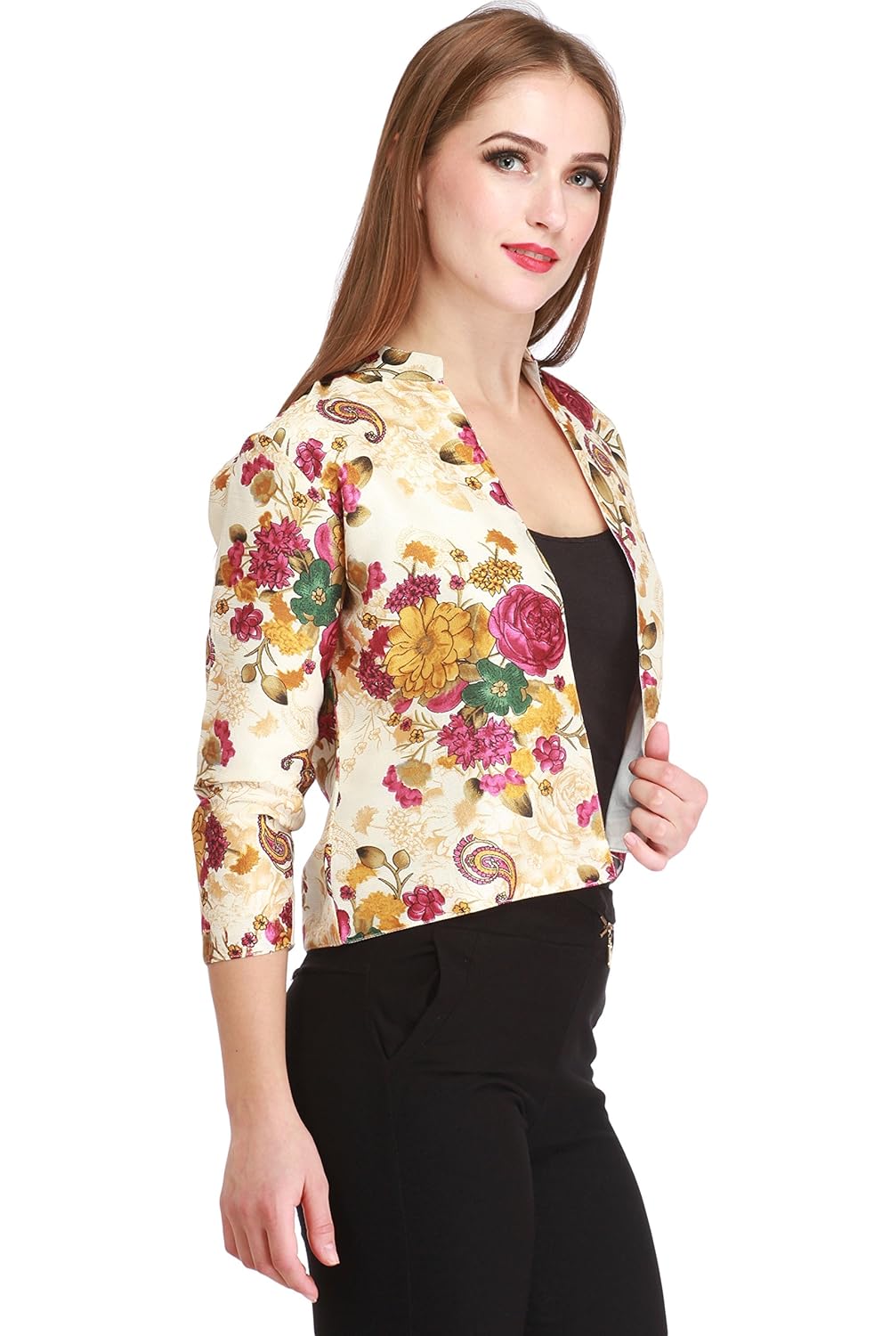 cottinfab women rayon multicolor jacket