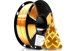 GEEETECH Silk Gold PLA Filament 1.75mm, 3D Printer Filament, 1Kg Spool (2.2lbs), High Accuracy +/- 0.02mm, Metallic Shiny Gol