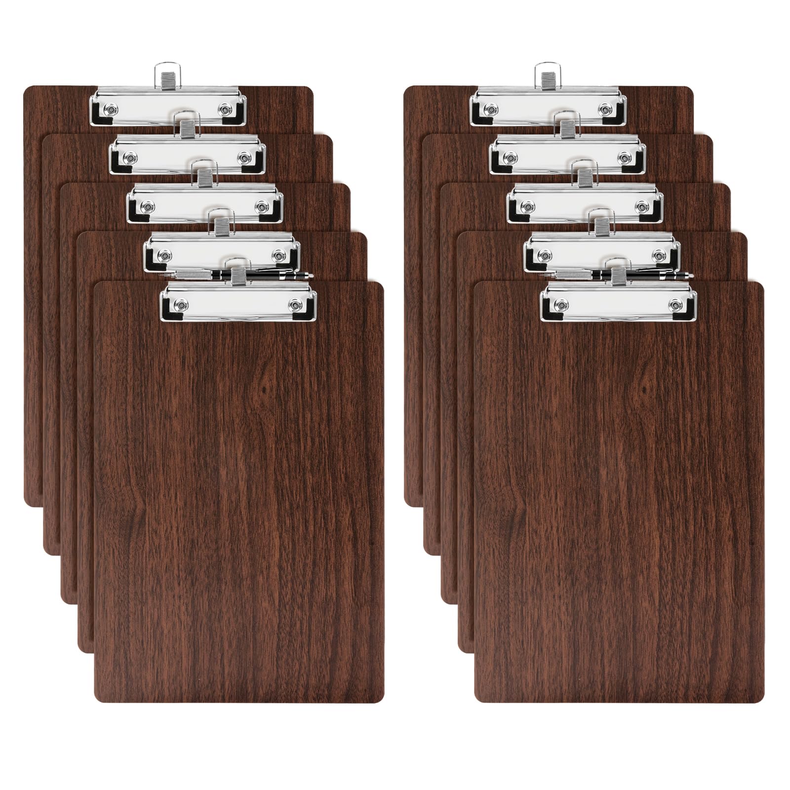 URbantin A5 Wooden Clipboard, Wood Clip Board,Wooden Clipboard Folder with Low Profile Clip and Pen Holder,A5 Clipboards,10 Pack