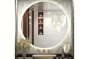 Keonjinn Round LED Bathroom Mirror 36 Inch, Backlit Mirror Bathroom Lighted Mirror Dimmable Circle Mirror with Lights, Wall M