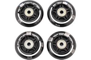 2PM SPORTS 4 Pack 80mm, 82A Inline Skate Wheels with ABEC-7 Bearing, Indoor/Outdoor Inline Skates Wheels