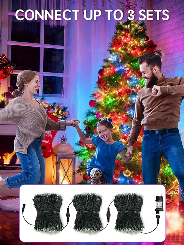 35M Guirlande Lumineuse de Noël, 300 LED Lumières de Noël