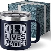 Old Lives Matter Mug Dad Tumbler - Old Man Gifts for Older Men Gag Gift for Older People Gifts for Elderly Men - Elderly People Seniors Birthday Fathers Day 14oz Stainless Steel Tumbler With Lid
