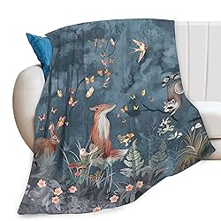 Fox Print Blanket Rabbit Red Panda Forest Animals