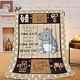 Hippo Blanket Hippopotamus Decor Throw Blanket Lightweight Comfy Plush Flannel Fleece Warm Soft Fluffy Fuzzy Blankets Hippo Gifts for Lover Kids Girls Boys Women for Bed Sofa Couch 40"X50"