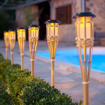 lampe solaire bambou
