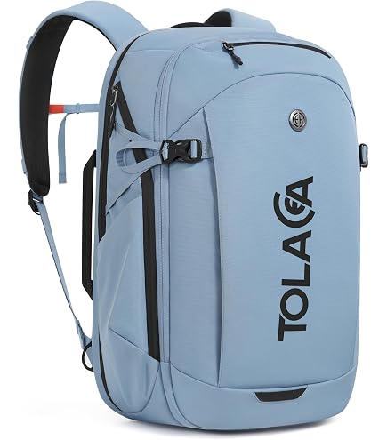 Tolaccea Travel Backpack Carry On 40L Large Laptop Bag for Work Travel | Extra 3 Packing Cubes | 7L Wet-dry Pocket | 180° Suitcase-style Opening | Quick-access Laptop Compartment