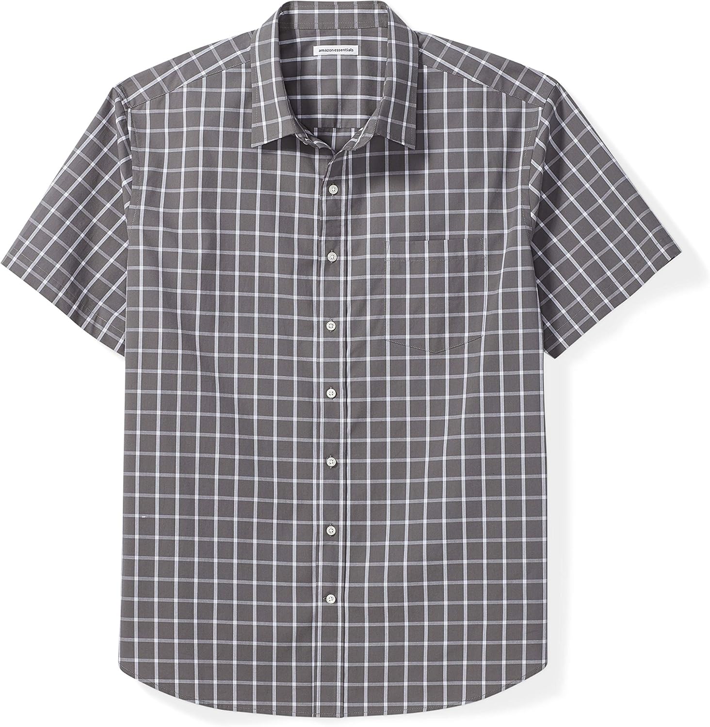 Essentials Men's Big & Tall Short-Sleeve Plaid Shirt fit by DXL: Clothing