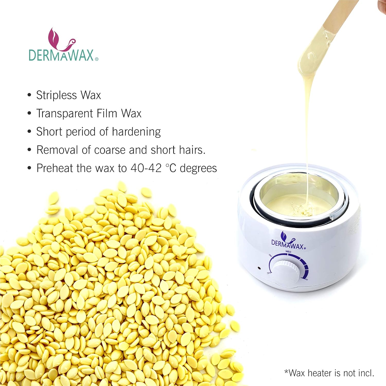 Hard Wax Beads for Hair Removal White Chocolate Stripless Formula with Coconut Oil for Full Body Use Face Legs Armpits Bikini Line - Image 4