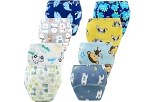 YIKG Upairy Training Pants for Girls Boys,Toddler Potty Training Underwear,Leakproof Reusable Kid Confident Panties,Children's Potty Underwear 100% Cotton for 2T-6T(8PCS,S)