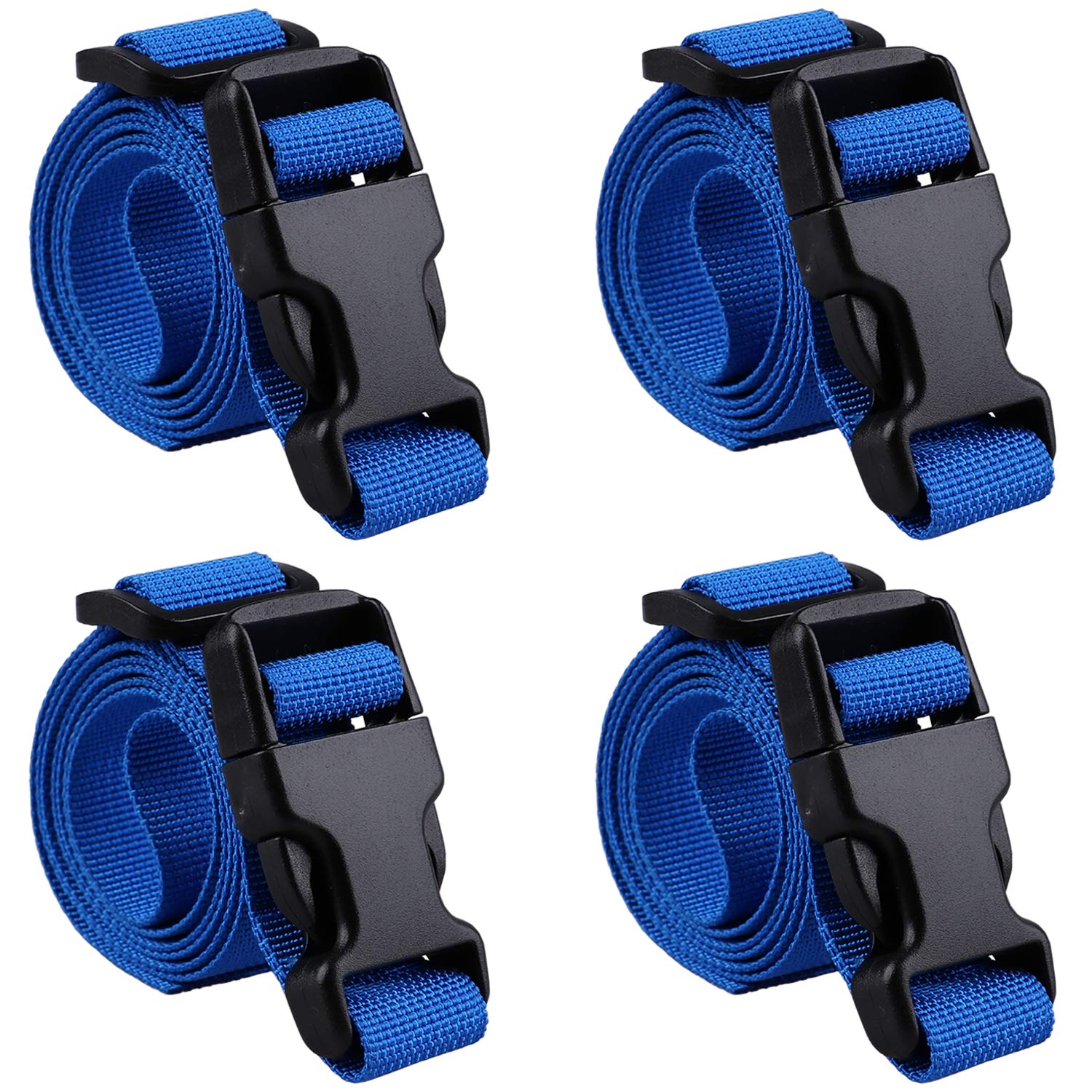MAGARROW 24" 40" 60" 100" Strap Buckle Packing Straps Adjustable 1-Inch Belt, Blue (4-Pack), 1" Wide - 60" Long