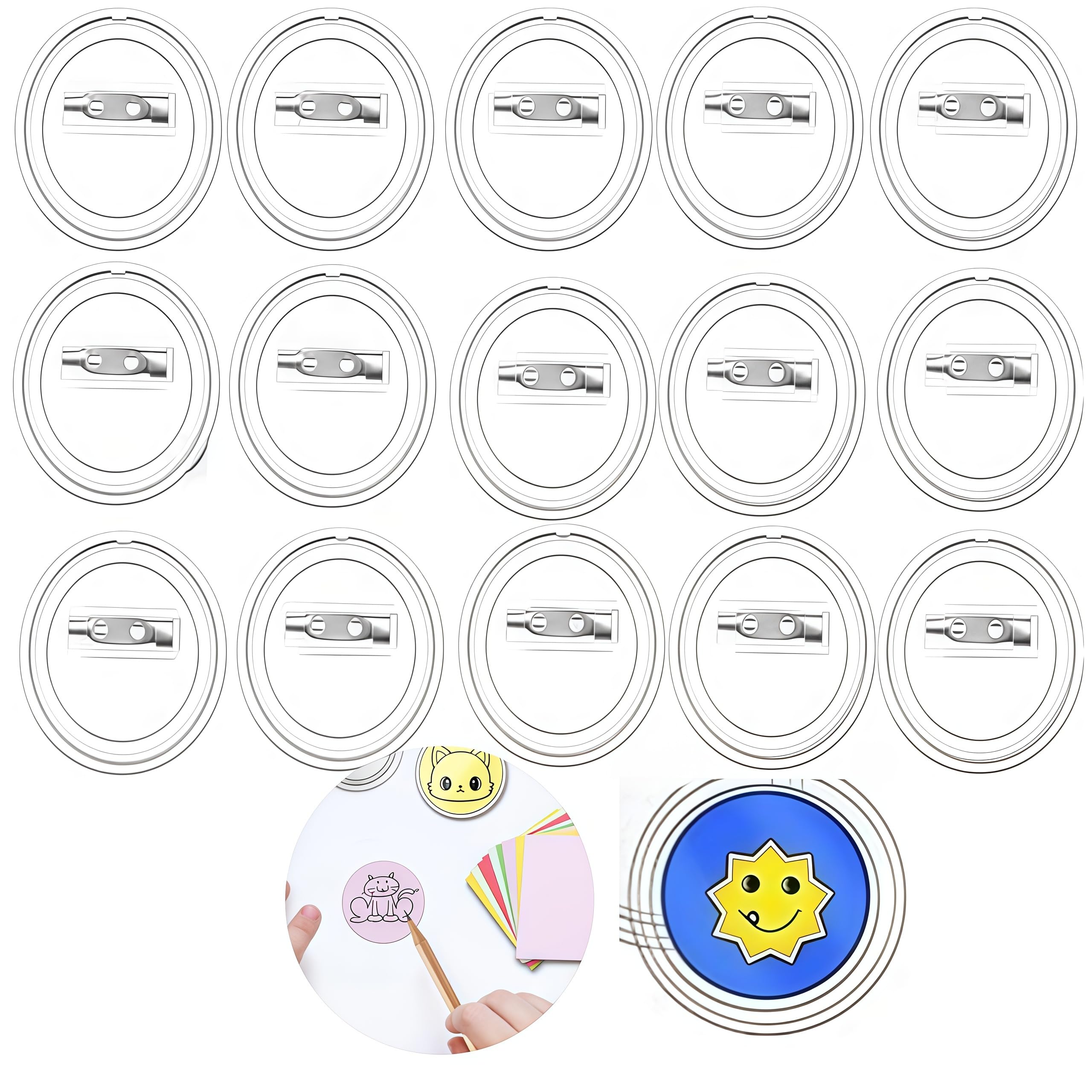 Clear Acrylic Badges Making Kit - 25 PCS DIY Button Badges Set for Crafts, Personalized Gifts and Party Bag Fillers Loopunk