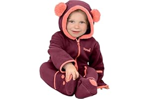 Snonook Fleece Baby Jacket - Winter Suit Bunting Bodysuit with Mittens & Footies, Soft Cozy Warm Jumpsuit for Infants