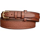 Bullhide Belts Mens Basket Weave Leather Belt, 1.5" Wide