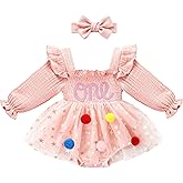 CYCX First Birthday Dress Baby Girl Embroidery Party Princess Dresses 1st Birthday Gifts Bodysuit Long Sleeve