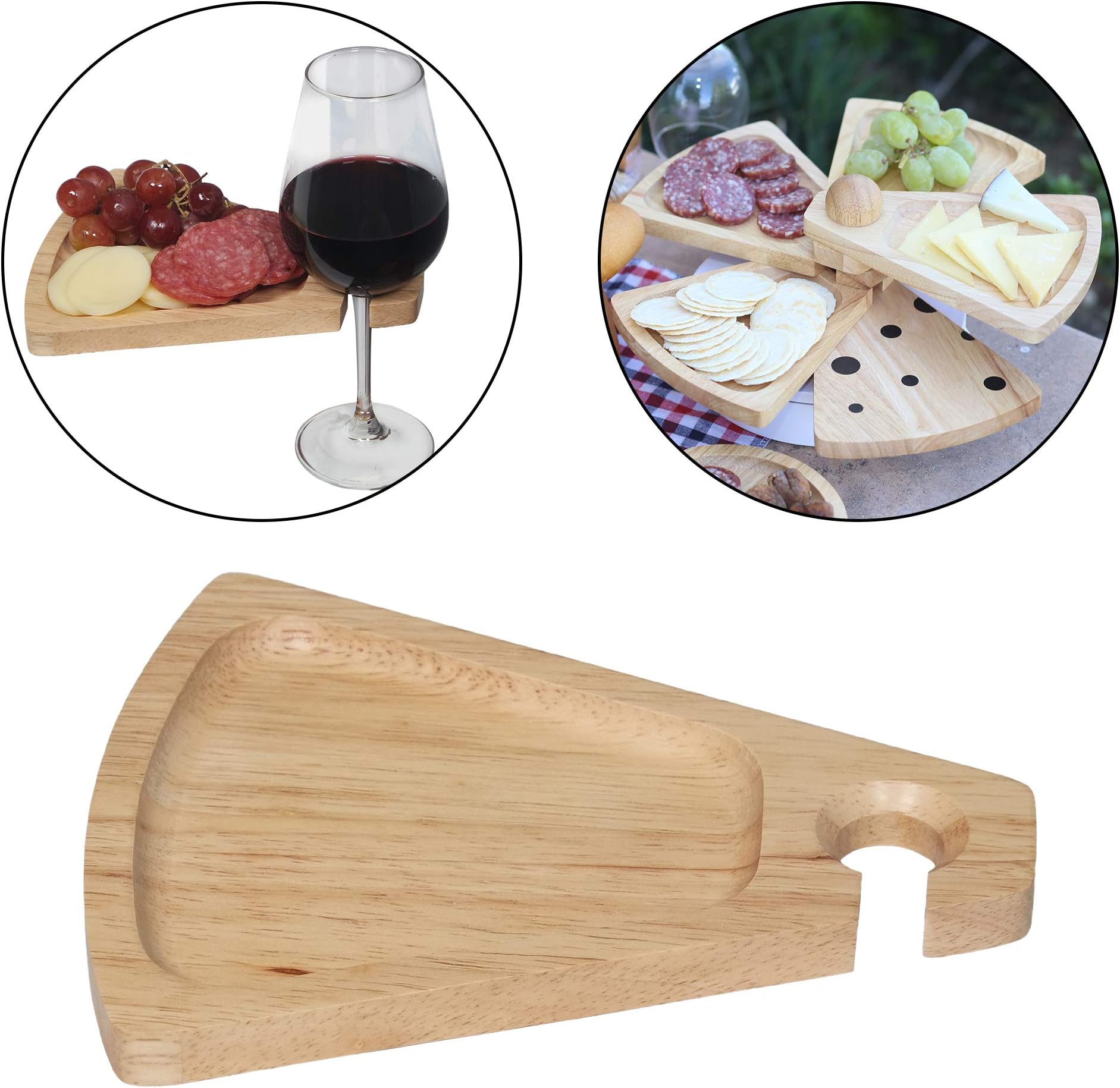 Primeware Cambridge 5 Tier Appetizer Server Plates with Wine Glass Holder (Cheese)