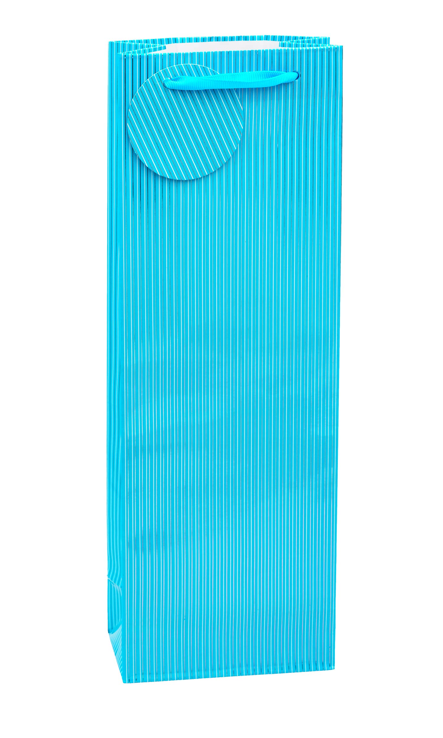 TSI 85286-7 Gift Bags with Hot Stamping Pinstripes Pack of 4 Bottle 12 x 8 x 36 cm Blue