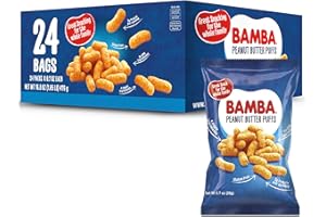 OSEM Gratify Bamba Peanut Butter Snacks for Families - All Natural Peanut Butter Corn Puffs Snacks ( 24 pack 0.7oz bags) - Made with 4 Simple Ingredients