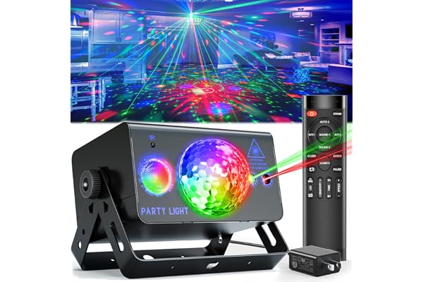 OIEZISRO Party Lights Dj Disco Ball Light, LED Stage Strobe Lights Sound Activated with Remote Control for Xmas Club Bar Parties Holiday Christmas Birthday Wedding Home Decorations