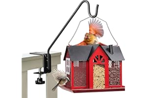 Kingsyard Middium Heavy Duty Deck Hook - 10 inch Metal Deck Railing Hooks for Hanging Bird Feeders, Planters, Suet Baskets, Lanterns, Wind Chimes