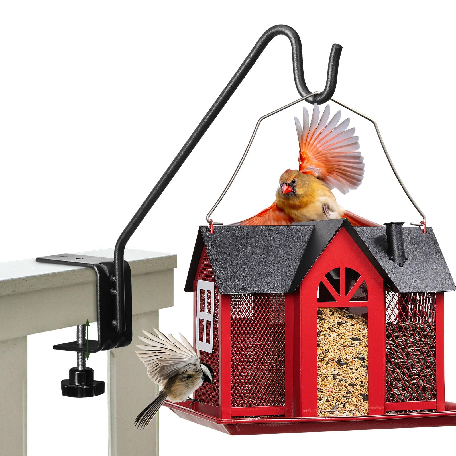 Photo 1 of Kingsyard Middium Heavy Duty Deck Hook - 10 inch Metal Deck Railing Hooks for Hanging Bird Feeders, Planters, Suet Baskets, Lanterns, Wind Chimes