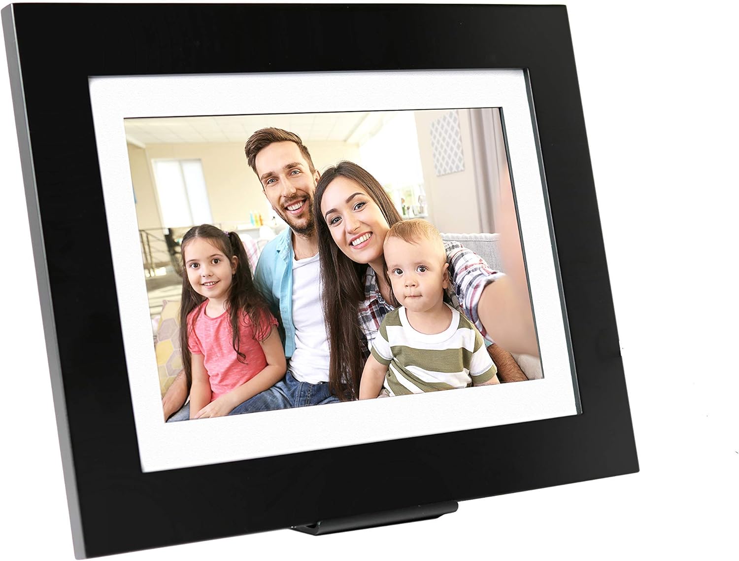 PhotoShare Friends and Family Smart Frame 10.1" Digital Photo Frame, Send Pics from Phone to Frame, Wi-Fi, 8 GB, Holds Over 5, 000 Photos, HD, 1080P, Black/White Mattes, iOS, Android : Camera & Photo