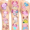 Axolotl Party Favor Temporary Tattoos Stickers 24 Sheet for Axolotl Birthday Party Decorations supplies