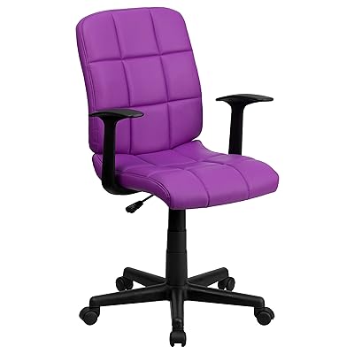 HOT Amazon Pink Quilted Chair Purple Quilted Vinyl Swivel Task