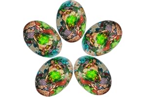 TUMBEELLUWA Sea Sediment Jasper Oval Stone Cabochons Flatback Semi-precious CAB for Jewelry Making Pack of 5