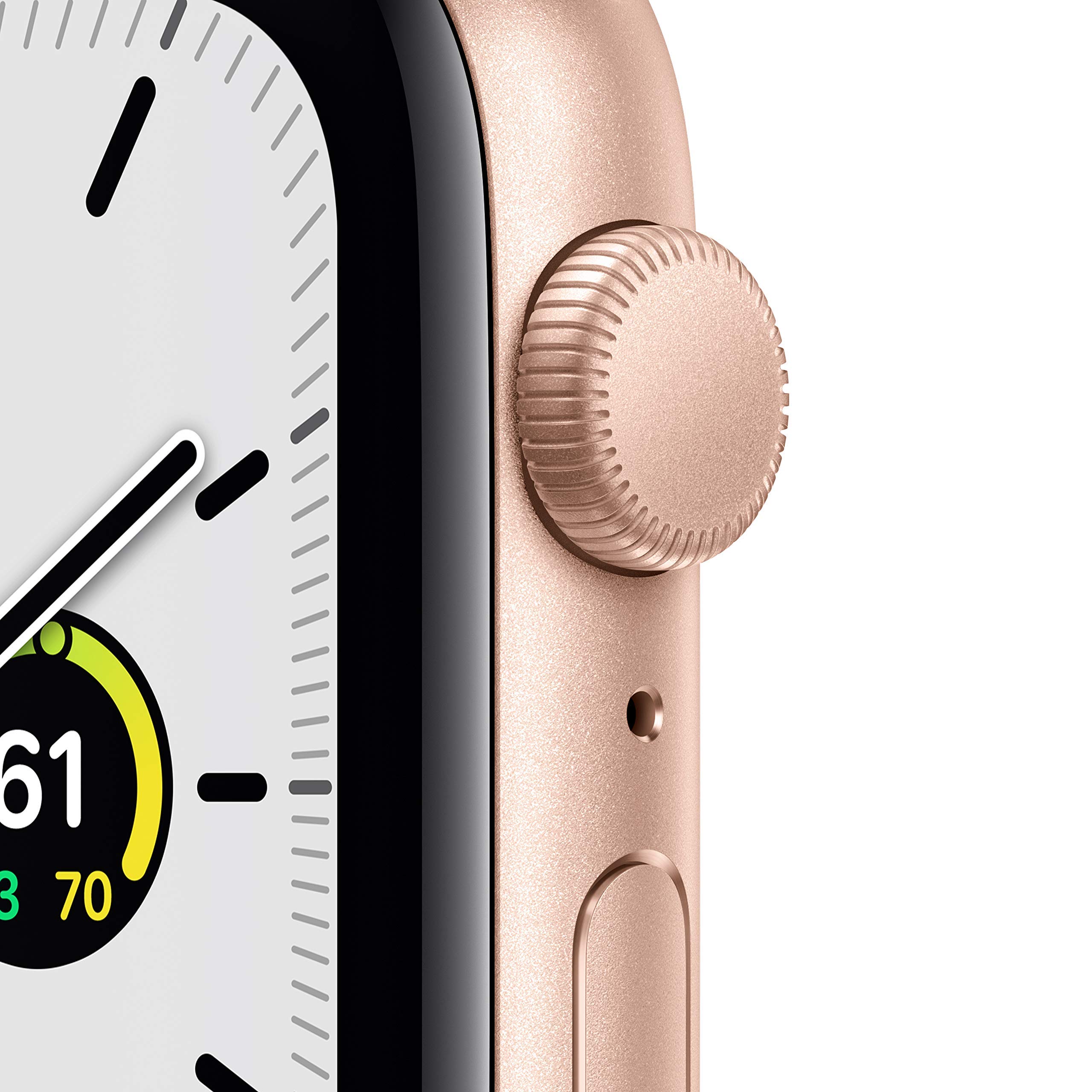 Apple Watch SE (GPS, 44mm) - Gold Aluminum Case with Pink Sand Sport Band (Renewed)