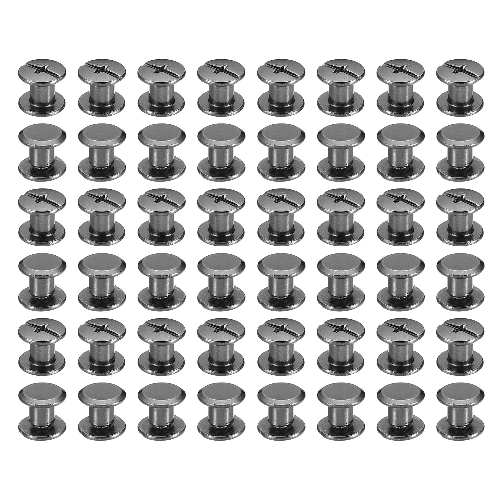 PATIKIL 100 Sets Chicago Screws, M5x4mm Chicago Screws Phillips Binding Post Screw Bolts Leather Rivets Fasteners Connectors Steel for Leather Belt Scrapbook Photo Albums, Black — image 1