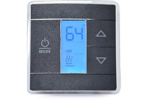 Lrichy RV Thermostat Replacement Compatible with Dometic CT Thermostat 3316250.712, 3-Wire Single Zone Wall Digital Thermostat Control for Cool/Heat, 12V DC, Touch-Sensitive, Blue Backlight, Frosted
