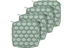 FUNHOME 4 Pack Outdoor Chair Seat Cushion Covers, No Insert! Water-Resistant Patio Furniture Cushion Slipcovers with Zipper 24 x 24 Inch, Replacement Cover Only(Fair Green)