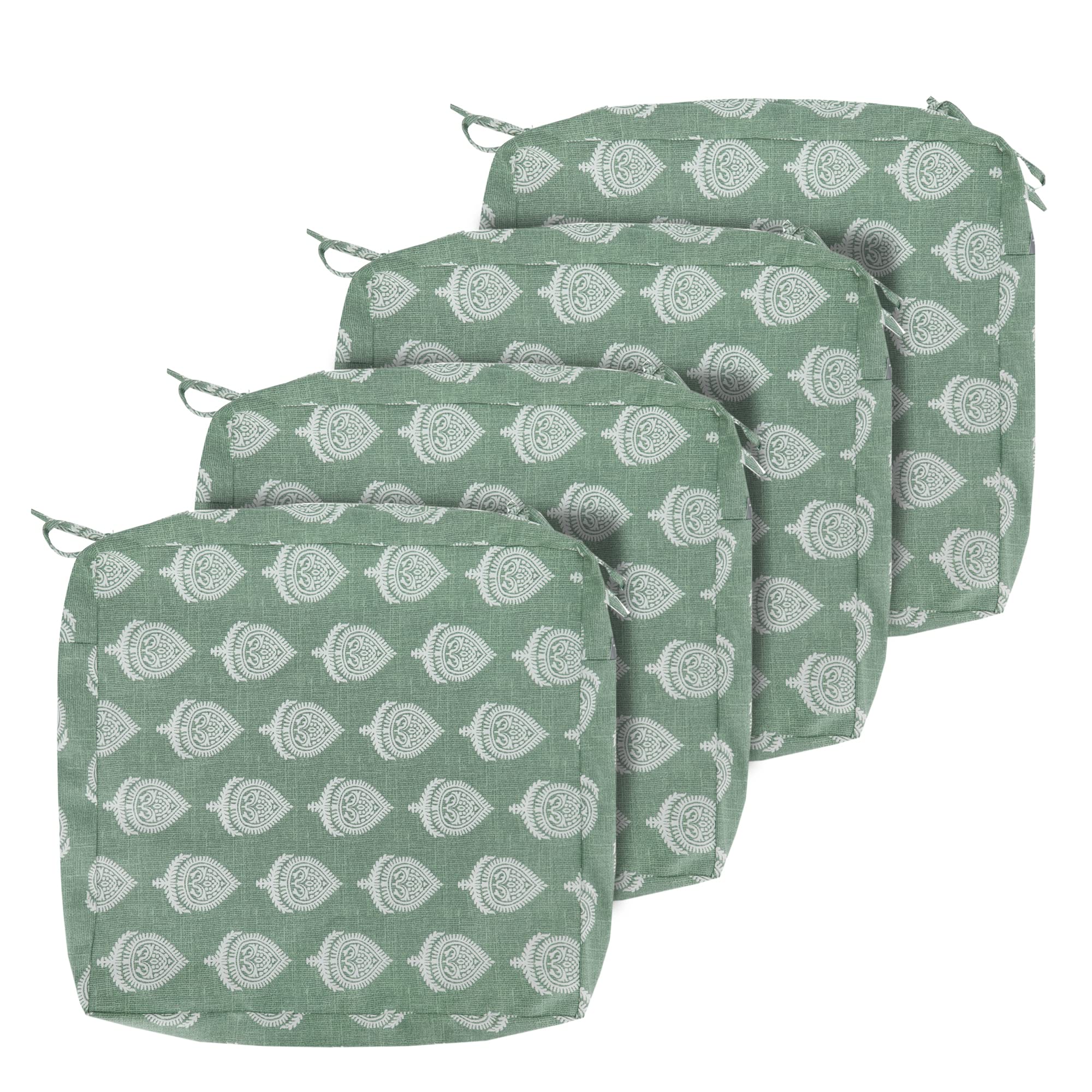Photo 1 of FUNHOME 4 Pack Outdoor Chair Seat Cushion Covers, No Insert! Water-Resistant Patio Furniture Cushion Slipcovers with Zipper 24 x 24 Inch, Replacement Cover Only(Fair Green)