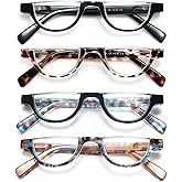 EYEURL Half Frame Reading Glasses for Women-4 Pack Blue Light Glasses Fashion Computer Readers for Women Anti UV Ray Eyeglasses with Spring Hinges 1.50