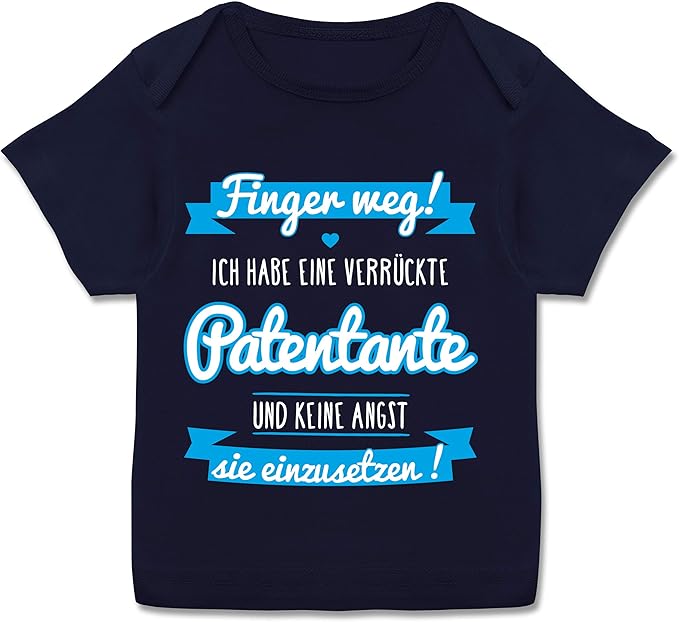 Shirtracer Spruche Baby Ich Habe Eine Verruckte Patentante Blau Kurzarm Baby Shirt Fur Jungen Und Madchen Shirtracer Amazon De Bekleidung