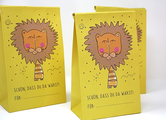 8 Stück Mitgebseltüten - Papiertüten - Geschenktüten zum Verpacken von Geschenken, Giveaways, Gastgeschenke zum Kindergeburts