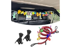 ROMASO Rubber Ducks Holder for Jeep,Paracord Duck Holder for Jeep Wrangler YJ TJ JK JL JT,Can Hold 34 Rubber Ducks,Black/Red