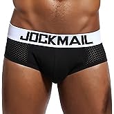 JOCKMAIL Men's Underwear Briefs Men's Sexy Underwear Breathable Mesh Briefs Soft Bulge Pouch Underwear