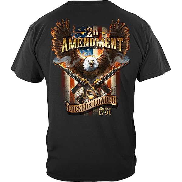 00s 2ND AMENDMENT フレイム 袖プリ L/S Tシャツ イーグル Amazon.com: Eagle with Guns 2nd Amendment Men Women Gift T