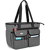 LoDrid Teacher Bag with Bottom Pad, Separated Storage Laptop Layer (up to 15.6 Inch), Teacher Bags and Totes for Women