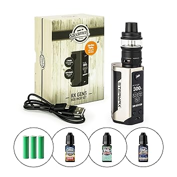 Wismec Steamax RX Gen3 + Vapanion Cascade Kit (7 ml) 7500mAh + 3 x 10 ml Dr. Fog Liquid by Premium Labs (nikotinfrei) E-Zigar