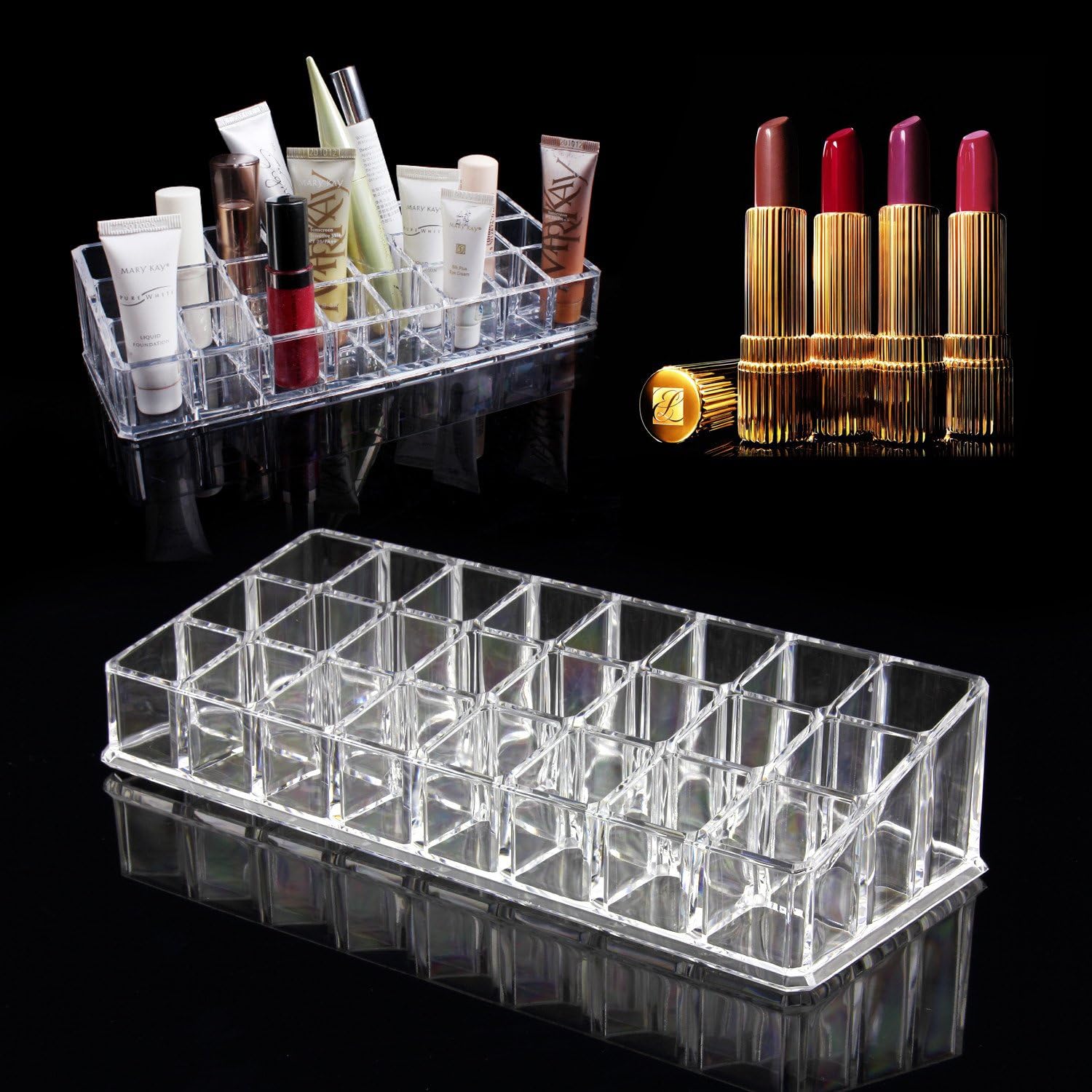 Discoball 24 Grids ππΆπ½πππΆπ°πΈ ππΌπΉπ±π²πΏ, Clear Acrylic Makeup Organiser, Cosmetic Storage Display Case, Lip Gloss Storage - Image 3
