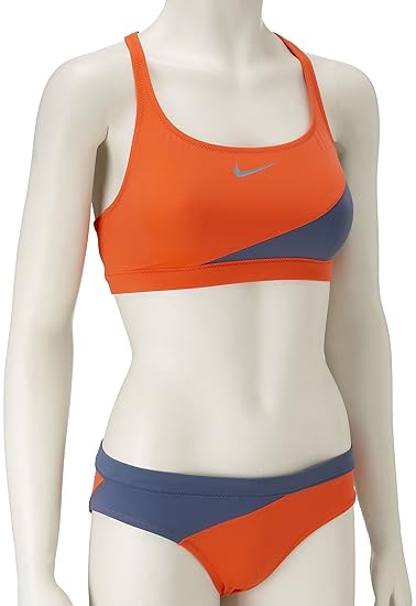 Nike Womens 2-Piece Training Swimsuit Orange/Blue 327979-827 36: Amazon.co.uk: Sports & Outdoors