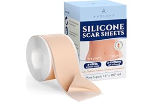 ANDLANE Silicone Scar Sheets - 1.6'' x 150'' Medical Grade Silicone Scar Tape for Scars Removal - Recovery Must Haves for Surgical Scars, C Section, Keloid, Hysterectomy, Stretch Marks, Acne