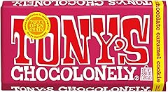 Tony’s Chocolonely Belgian Milk Chocolate Candy Bar With Caramel & Cookie for Snacks, Chocolate Bar for Party Favors, Gifts, 