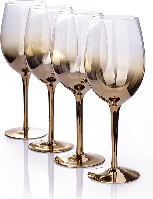 Set of 4 Gold Ombre Wine Glasses Amazon.co.uk Kitchen & Home
