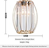 Giggi Gold Crystal Light Shade Cylinder 16x20cm with Oval Rings view 5