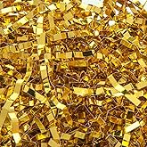 Caleihd Crinkle Cut Paper Shred Filler 1LB Shredded Paper for Gift Box Baskets Wrapping and Filling (Gold)